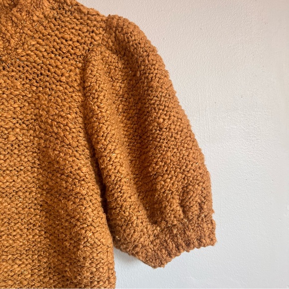 Ulla Johnson Zula Pullover Sweater Puff Sleeve Ochre Brown Gold Size P - Picture 6 of 9